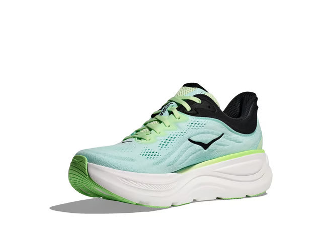 HOKA Bondi 9 Running Shoe – Mint, Lime & Black