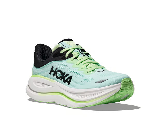 HOKA Bondi 9 Running Shoe – Mint, Lime & Black