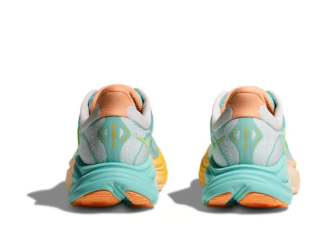 HOKA Clifton 10 – Aqua, Yellow & Peach
