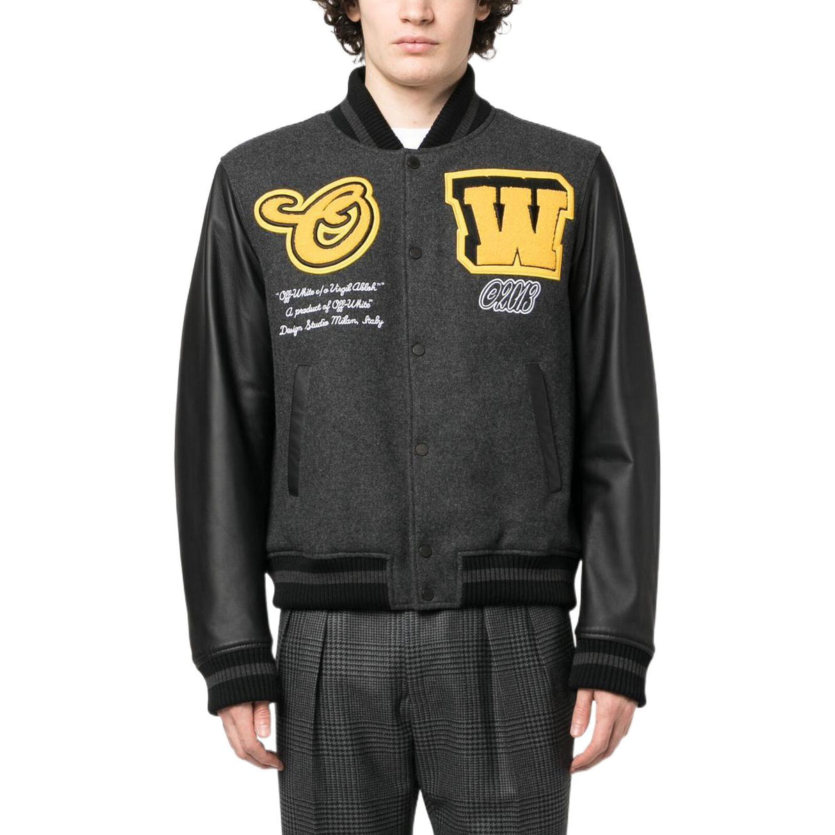 Off-White Varsity Black Jacket OMJA059S23LEA0031018