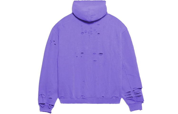 Balenciaga Caps Destroyed Hoodie 'Purple' 659403TKVB63078