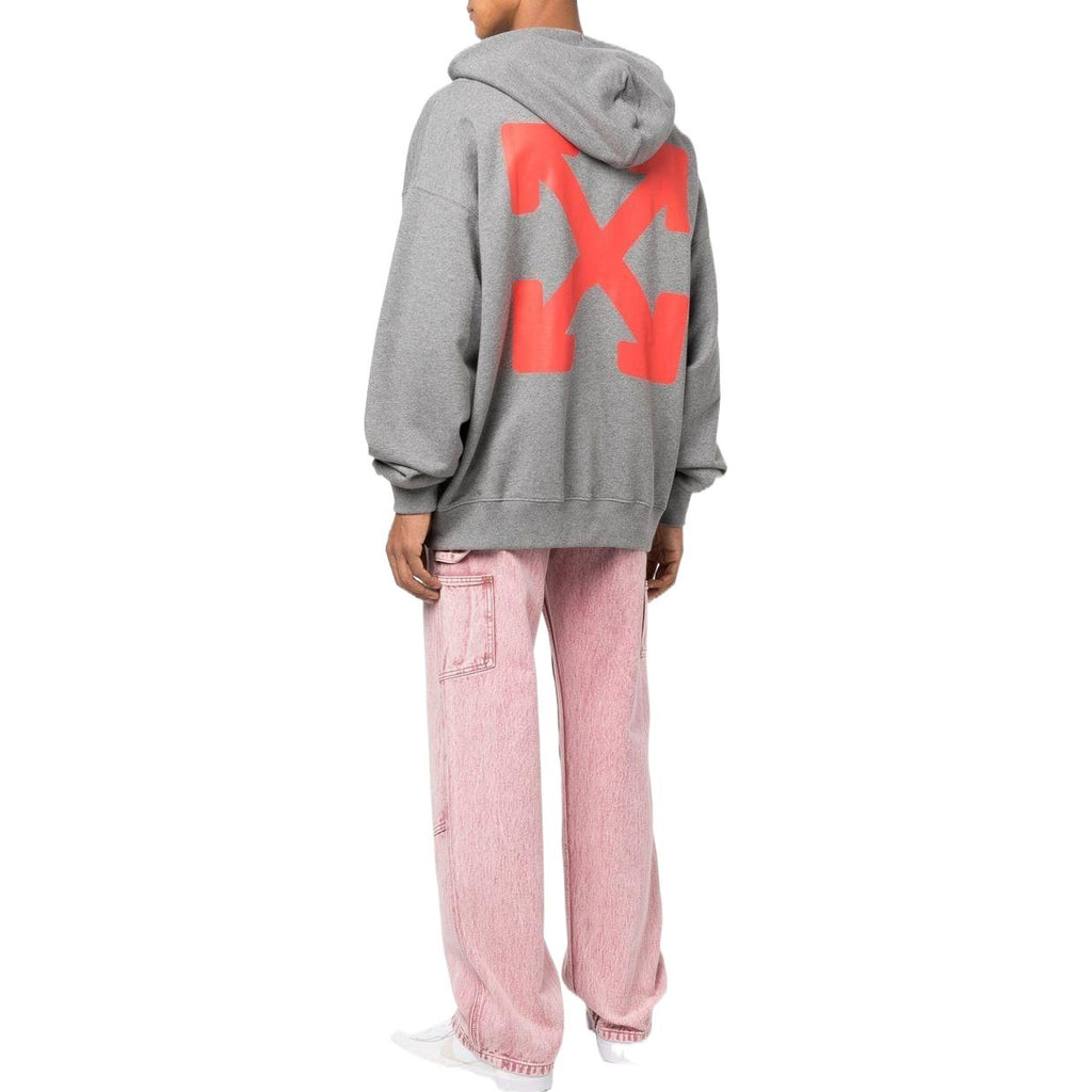 Off-White Slogan Print Hoodie 'Grey' OMBB085F22FLE0070825