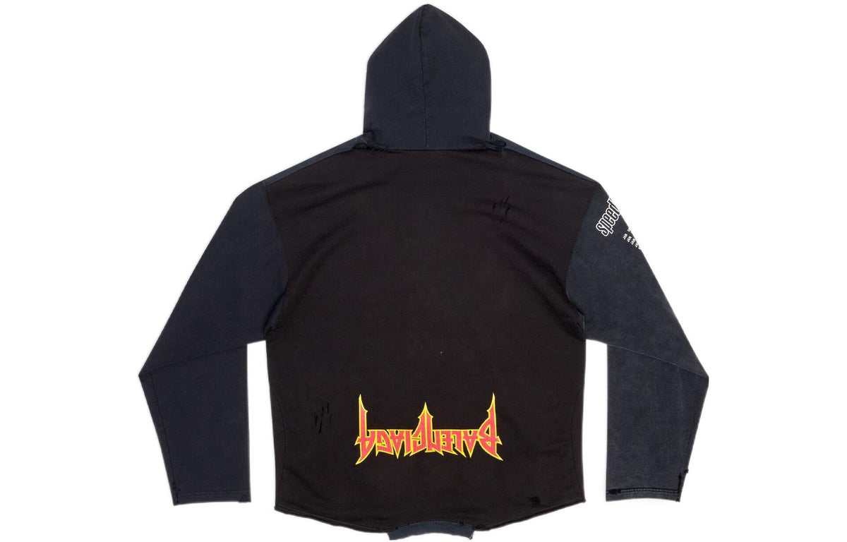 Balenciaga Speed Hunters Upside Down Hoodie Oversized 'Black Faded' 698156TMVD11000