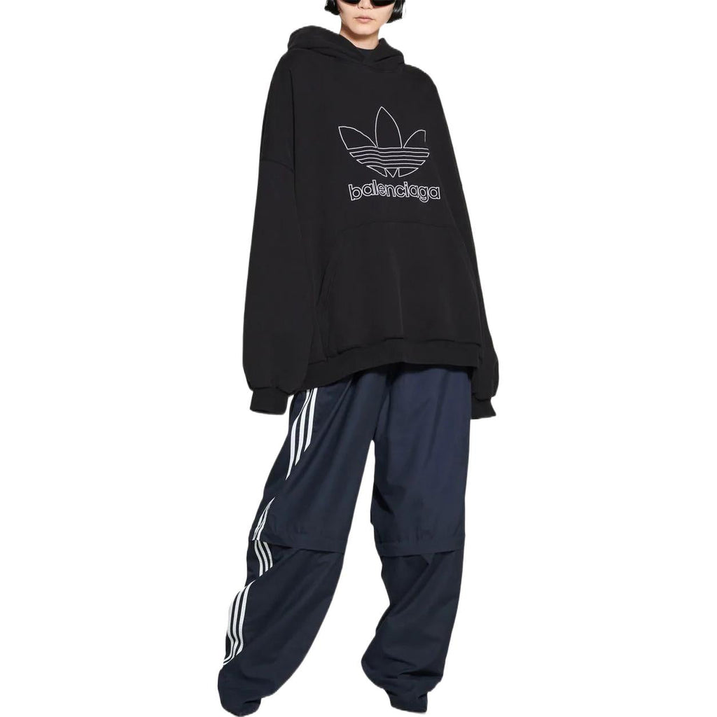 Balenciaga x adidas Logo Oversized Hoodie 'Black White' 712396TNVA91070