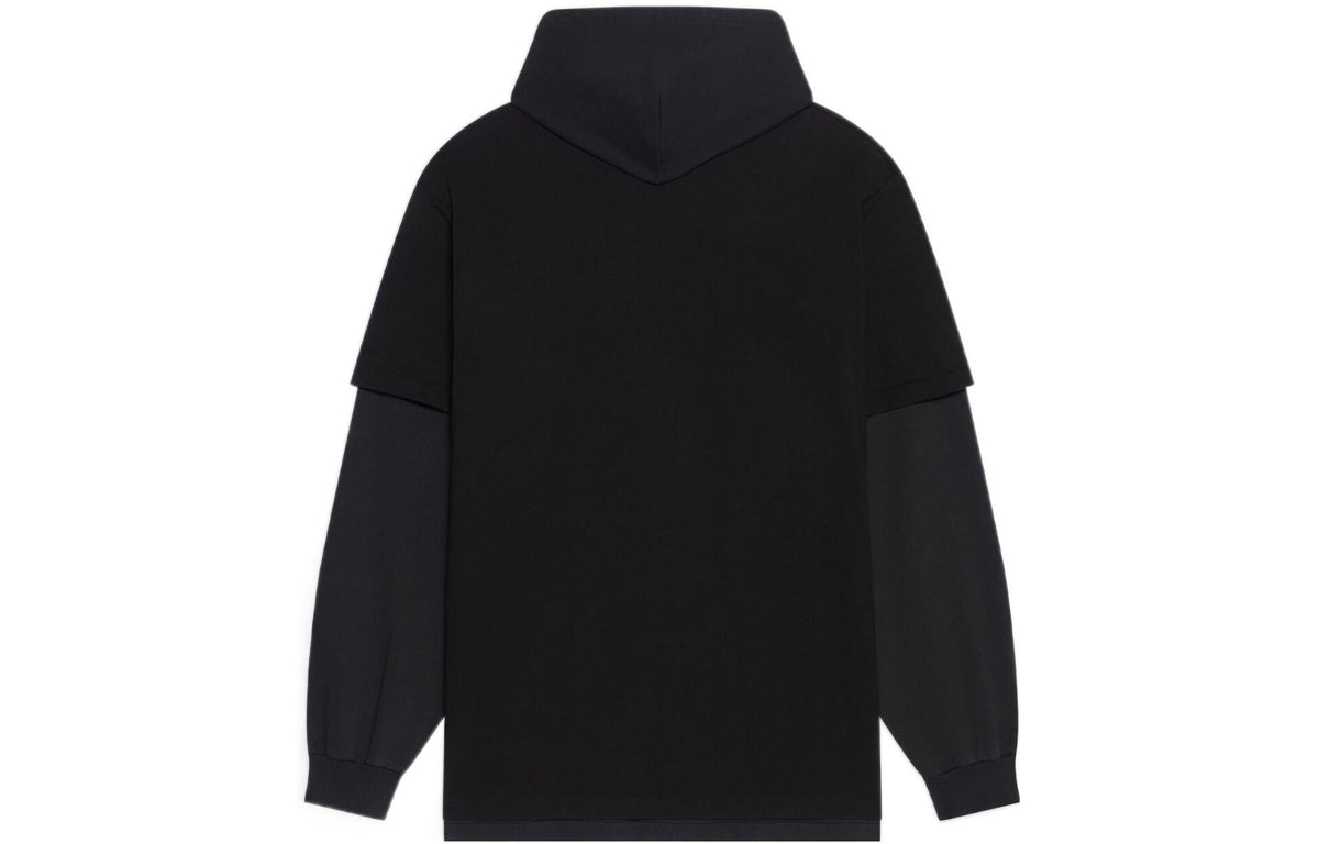 Balenciaga Slime Double Long Sleeve Hooded T-Shirt 'Black' 681029TLVF11069