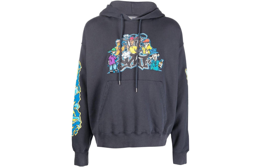 Off-White Graffiti-Print Cotton Hoodie OMBB085F22FLE0144684