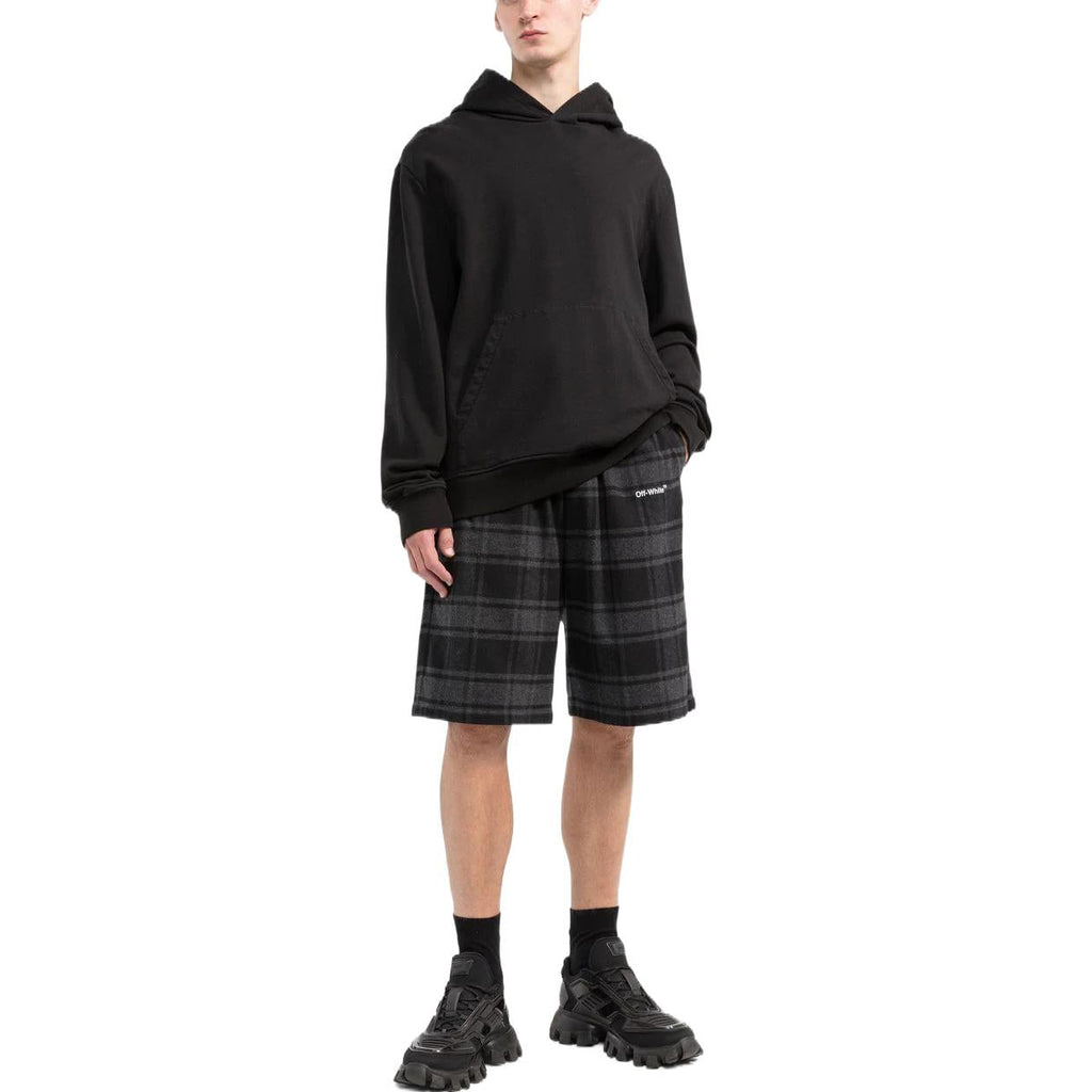 Off-White Check-Print Shorts 'Black Grey' OMCB058C99FAB0010501