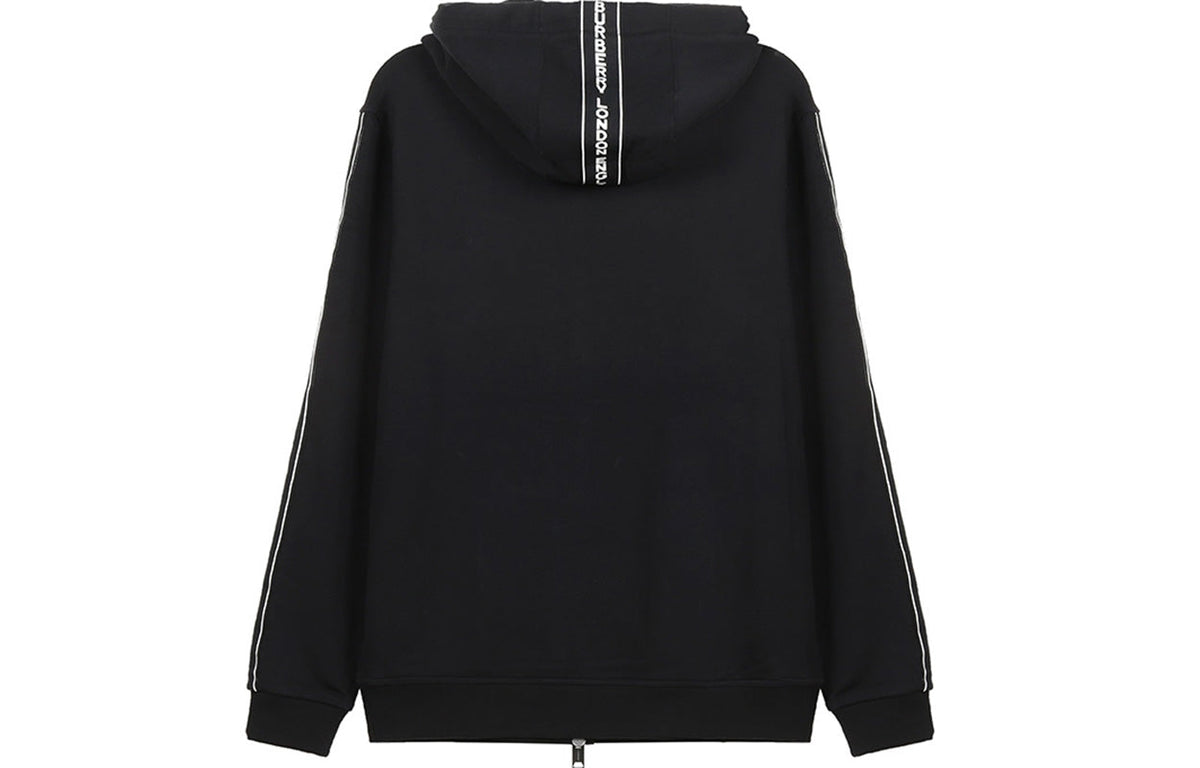 Burberry FW20 Logo Cotton hooded Zipper Sports Tops Black 80295271