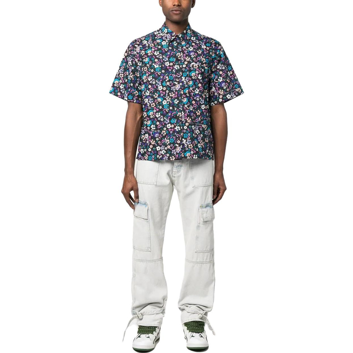 Off-White SS23 Flowers Summer Cotton Shirt OMGG002S23FAB0018400