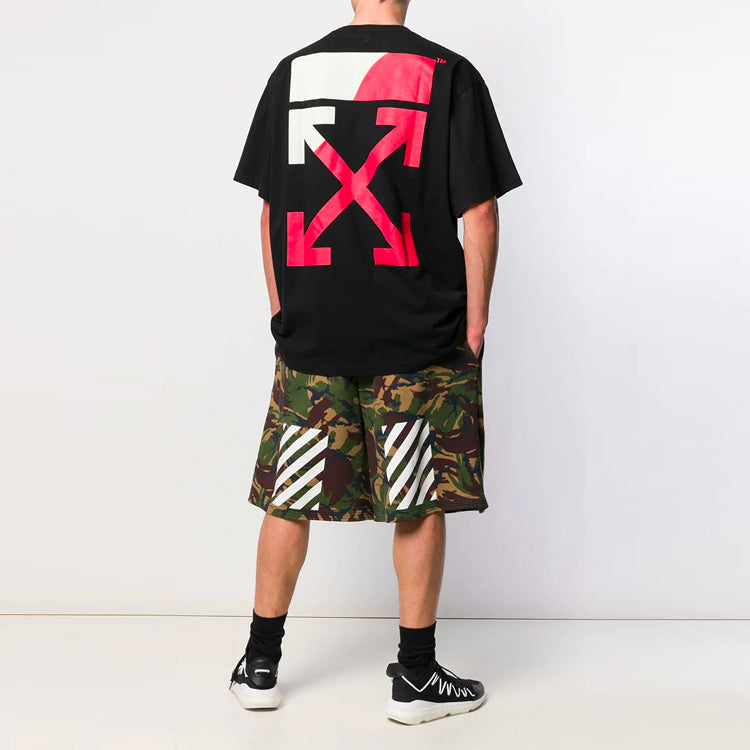 Off-White SS19 Red Arrow Printing Short-Sleeve Tee Men Black OMAA038S191850061020