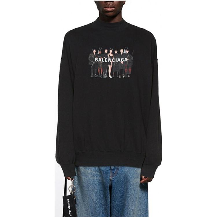 Balenciaga Real Balenciaga Crewneck Sweatshirt 'Black' 652981TIVA21000