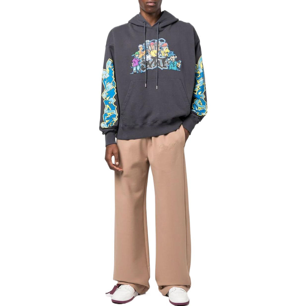 Off-White Graffiti-Print Cotton Hoodie OMBB085F22FLE0144684