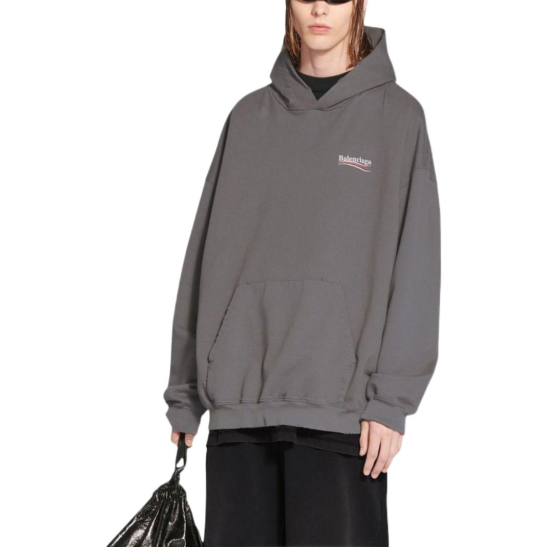 Balenciaga Political Campaign Large Fit Hoodie 'Grey' 620973TNVG6