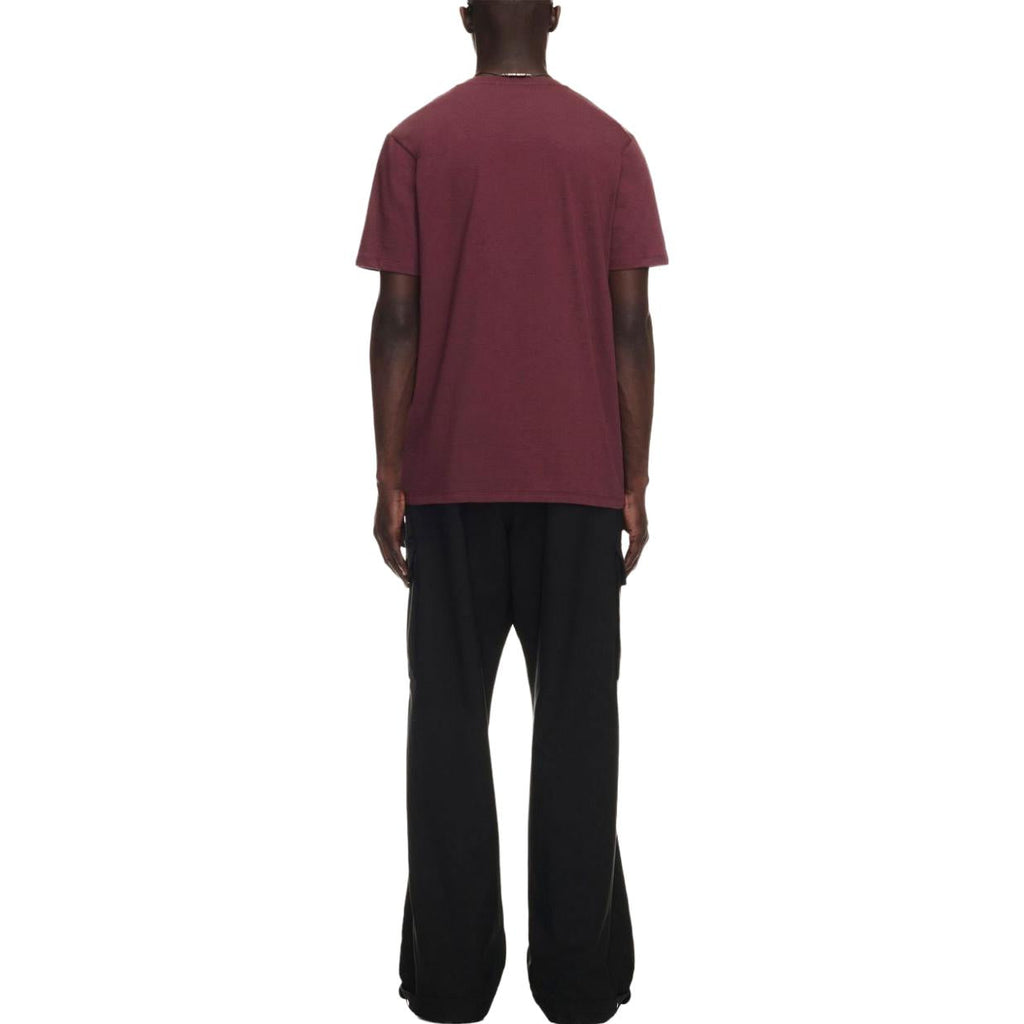 Off-White Logo-Embroidered Cotton T-shirt 'Burgundy' OMAA027F23JER0072828
