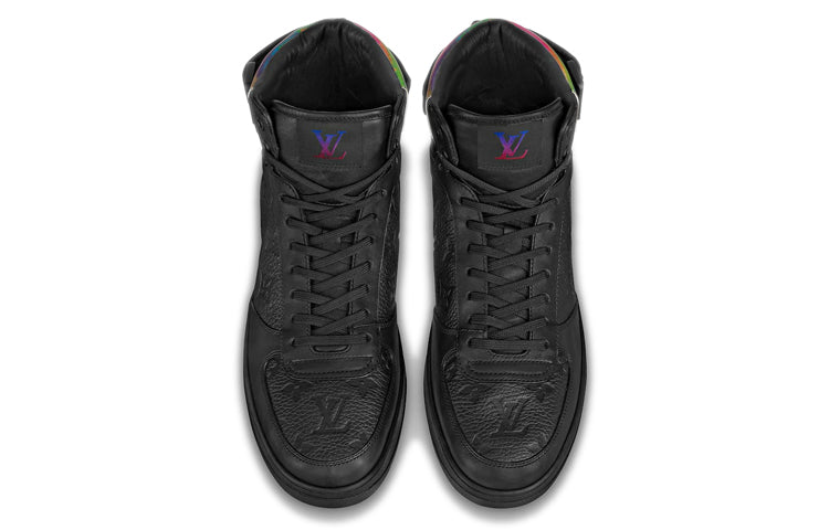 LOUIS VUITTON Rivoli Ankle Sneakers 'Black with Iridescent Back' Rivoli 1A7S7