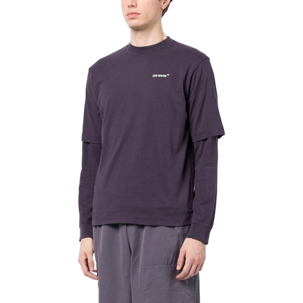 Off-White Caravaggio-Print Long-Sleeve Tee OMAB068F22JER0013501