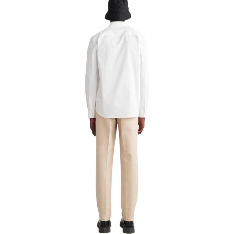 Men's Off-White FW22 Pocket Diagonal Stripes Printing Long Sleeves White Shirt OMGA220C99FAB0010110