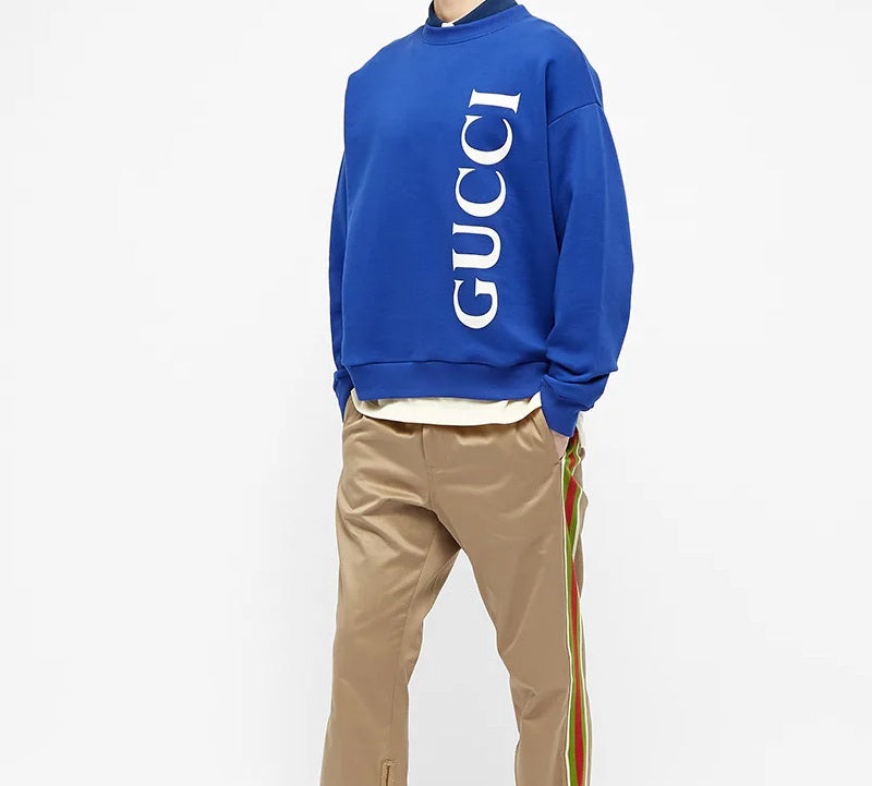 Gucci Large Logo Round Neck Sports Royal blue 599345-XJB1C-4118