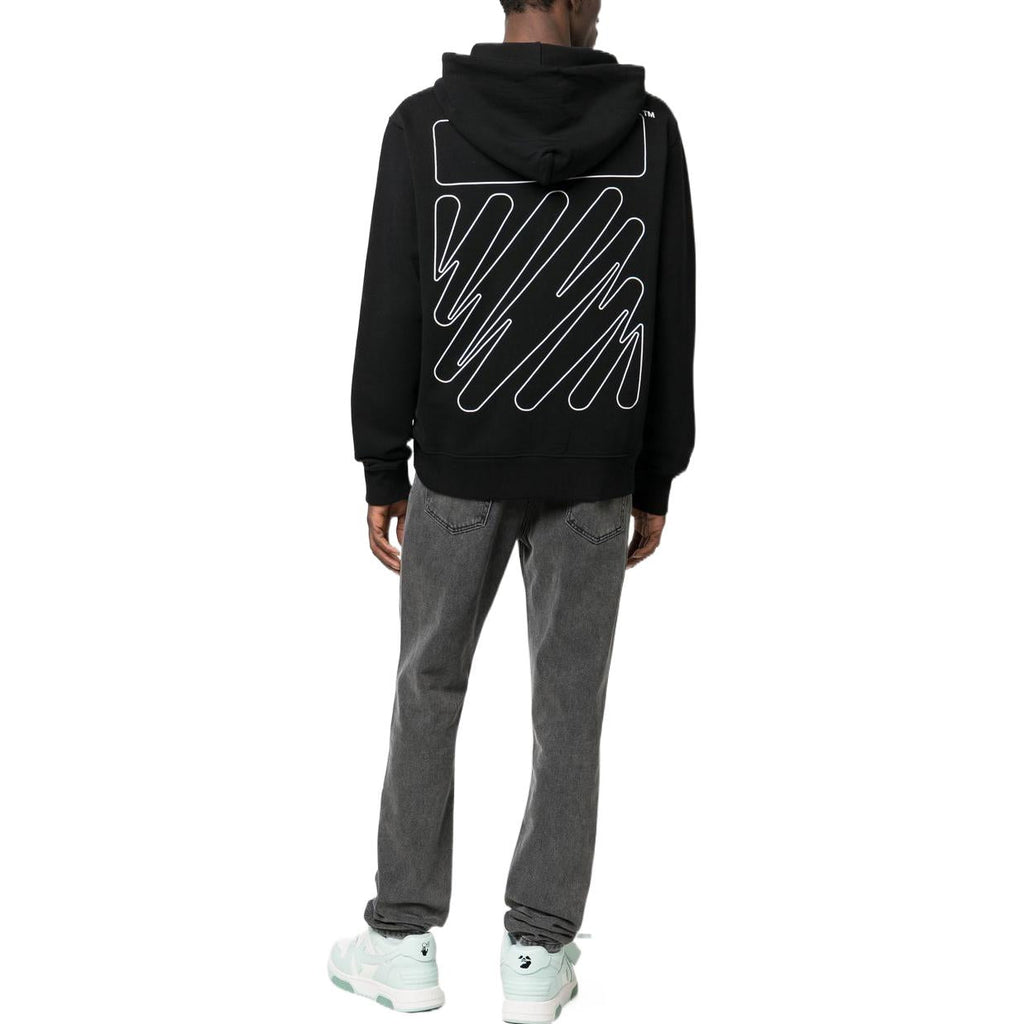 Off-White Wave Diag-Stripe Zip-Up Hoodie OMBE013C99FLE0071001