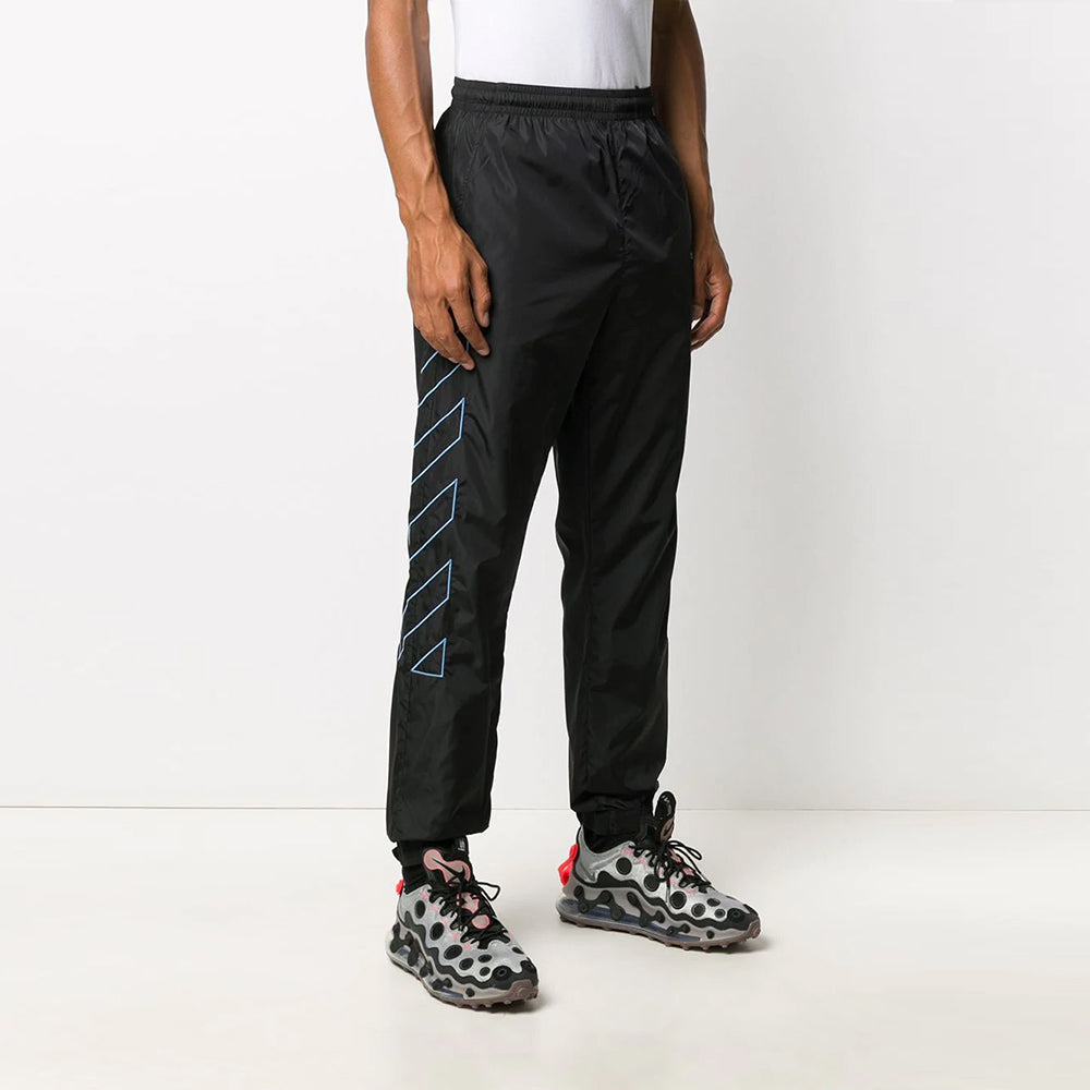 Off-White Stripe Nylon Training Long Pants Black OMCA086F20FAB0011040