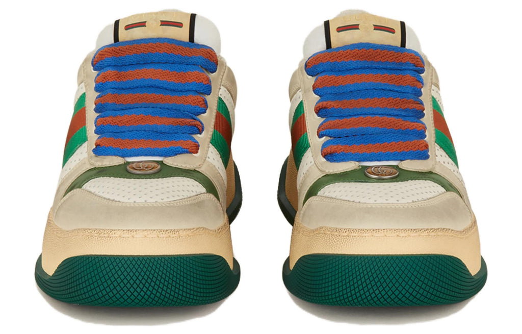 Gucci Screener GG Leather Sneakers 'Beige Green Blue' 756465-0YIA0-9547