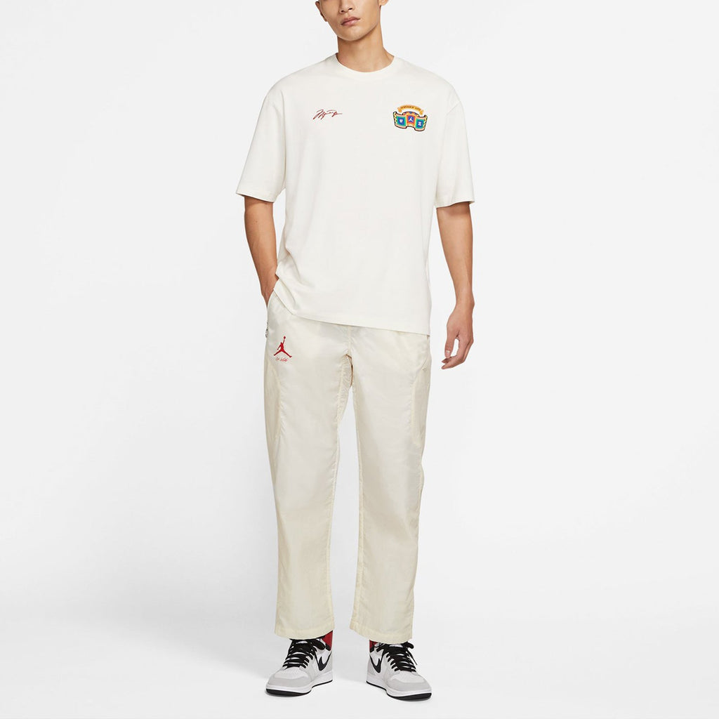 Air Jordan x Off-White Logo Printing Sports Long Pants 'Cream White' DB4250-233