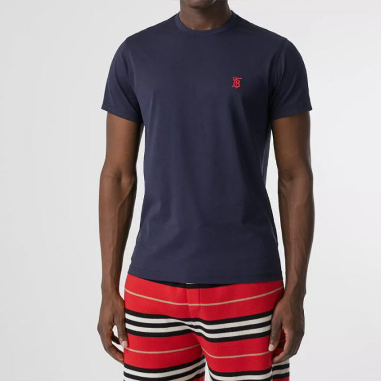 Burberry Monogram Motif Pattern Cotton Male Blue 80140221