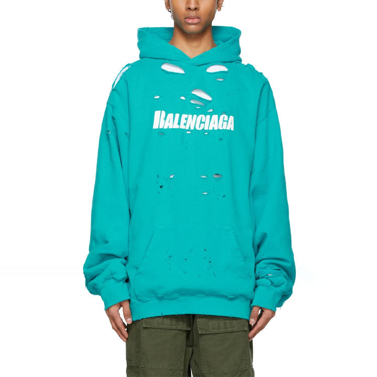 Men's Balenciaga SS21 Classic Alphabet Printing Hole Sky Blue 659403TKVB64661
