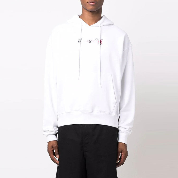 Men's Off-White FW21 Arrow Pattern Alphabet Printing Solid Color Loose Fit White OMBB037F21FLE0150132