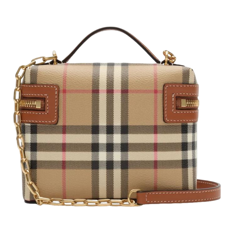 (WMNS) Burberry Mini Check Vanity Bag 'Archive Beige' 81280091