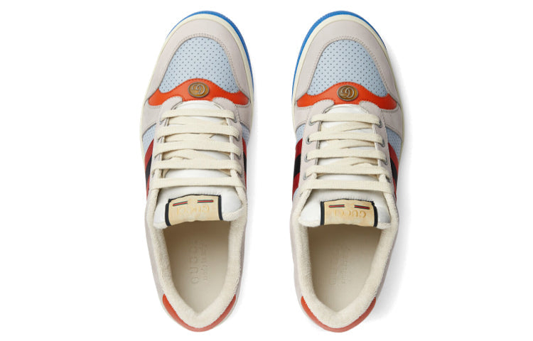 Gucci Screener GG Leather Sneakers 'Grey Blue Red' 708296-0YIA0-1471