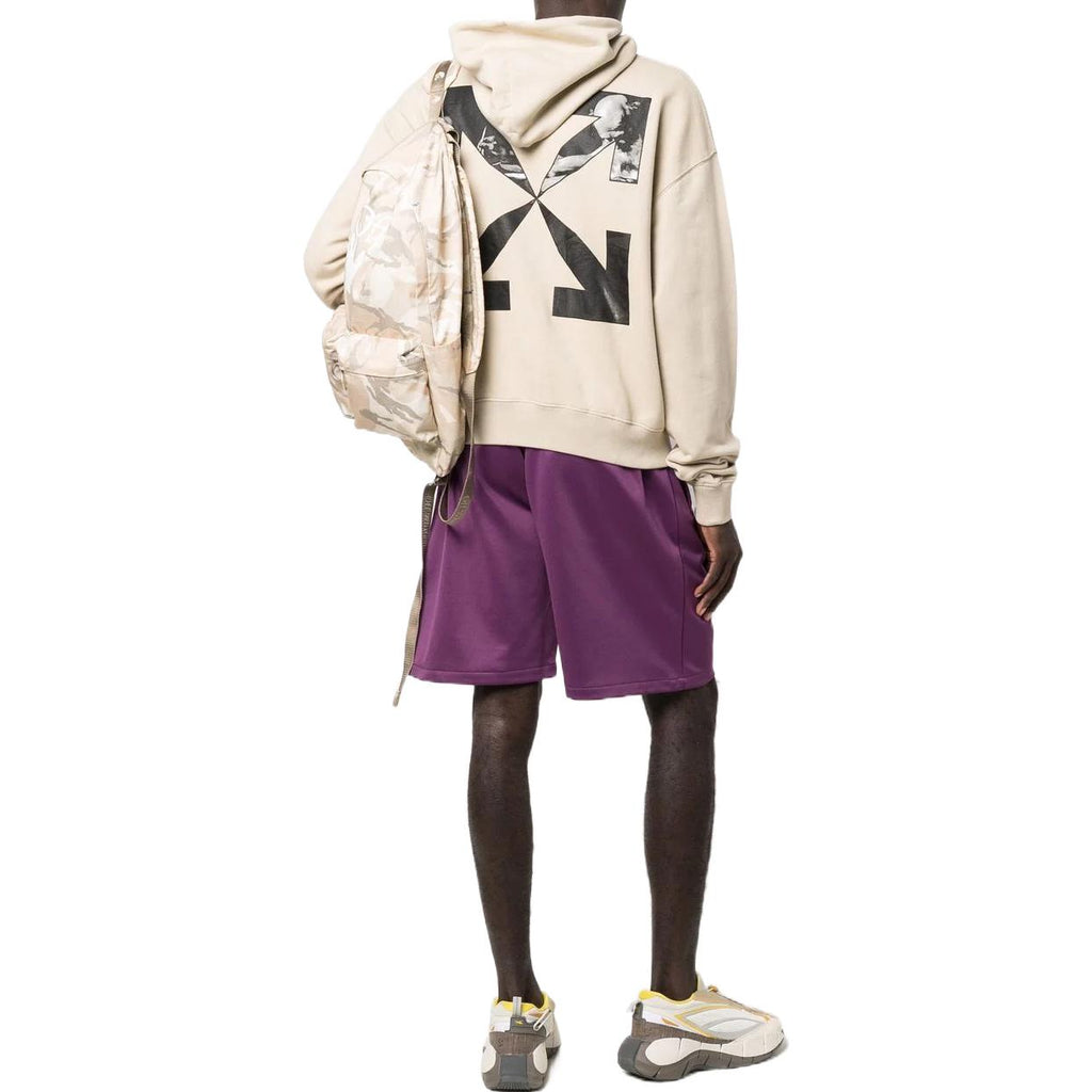 Men's Off-White SS22 Solid Color Geometry Arrow Logo Printing Beige OMBB037S22FLE0031710