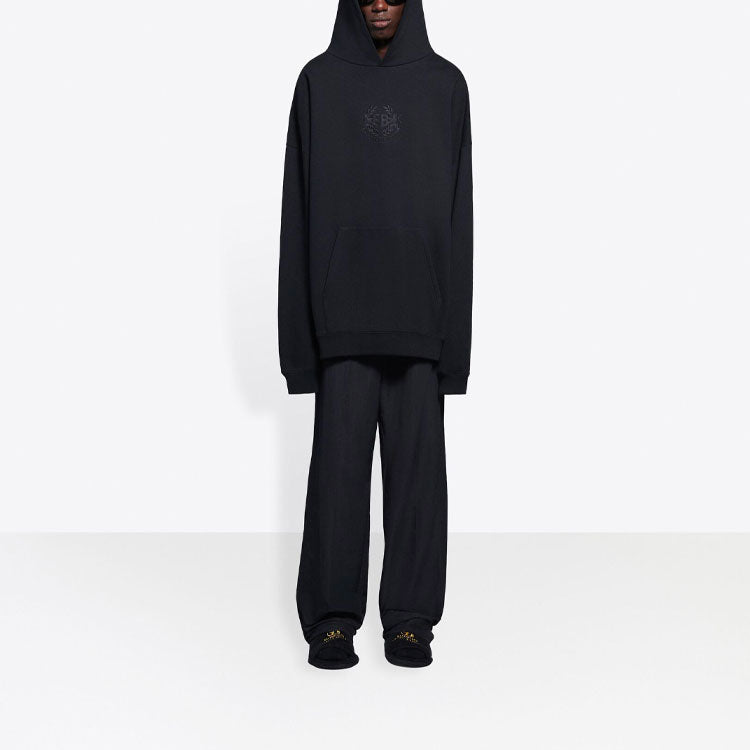 Balenciaga Embroidered BB Crest Hoodie 'Black' 620973TKV721069