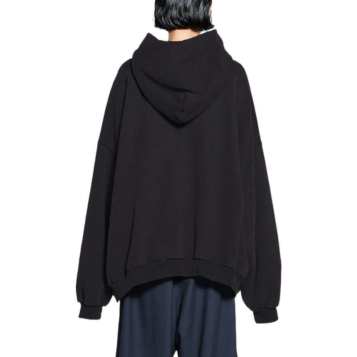 Balenciaga x adidas Logo Oversized Hoodie 'Black White' 712396TNVA91070