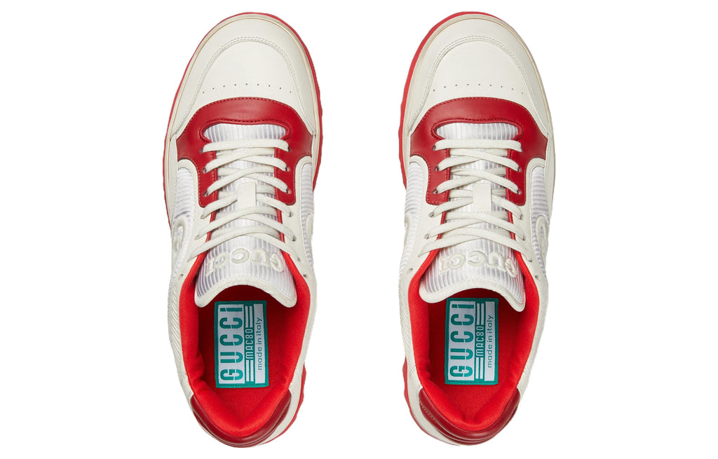 Gucci Mac80 Embroidered Sneakers 'White Red' 749896-AAB79-9150