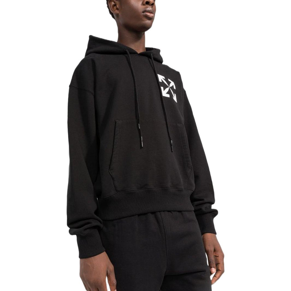 Off-White Arrows Logo-Print Cotton Hoodie 'Black' OMBB037C99FLE0081001