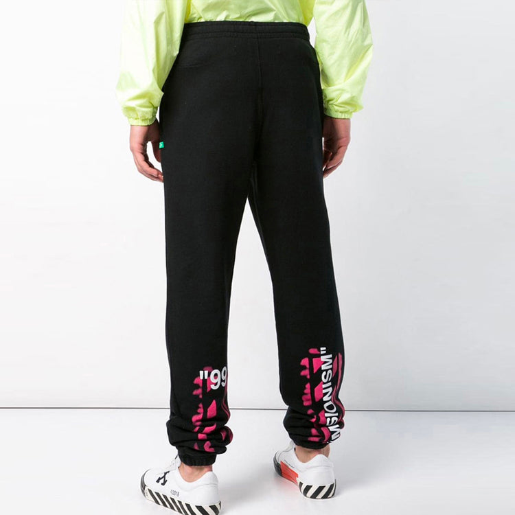 Off-White MENS Black Cotton Tracksuit Bottoms Black OMCH014R190030151028