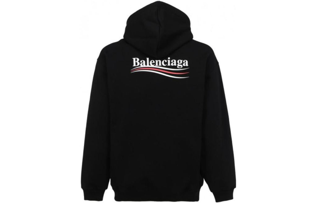 Balenciaga Embroidered Political Campaign Oversized Hoodie 'Black White' 620947TKVI91070