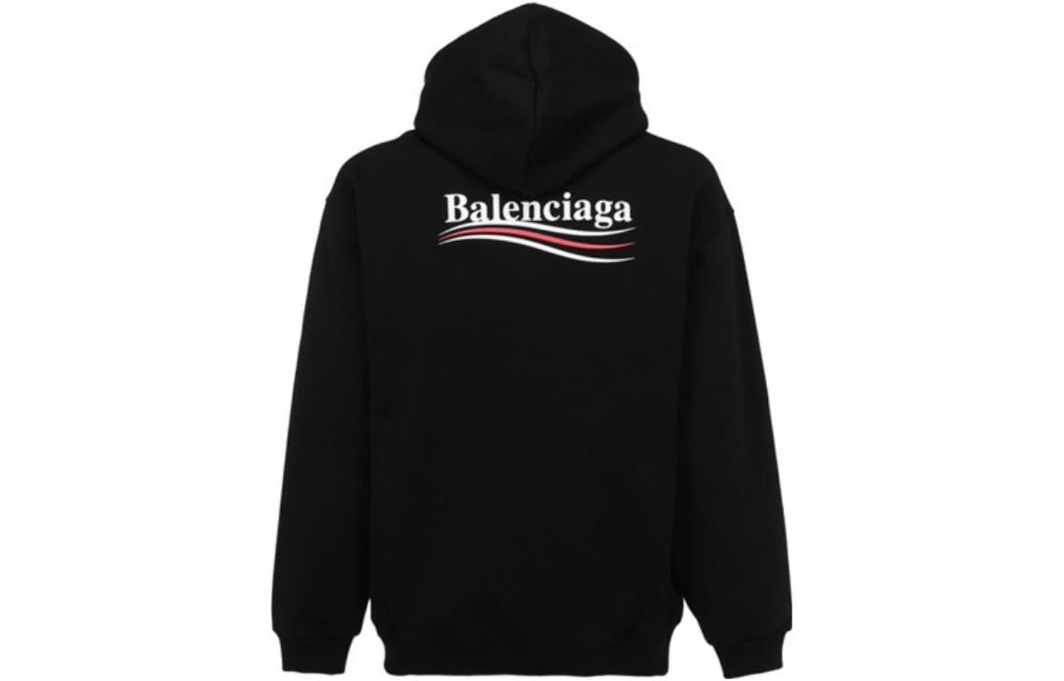 Balenciaga Embroidered Political Campaign Oversized Hoodie 'Black White' 620947TKVI91070