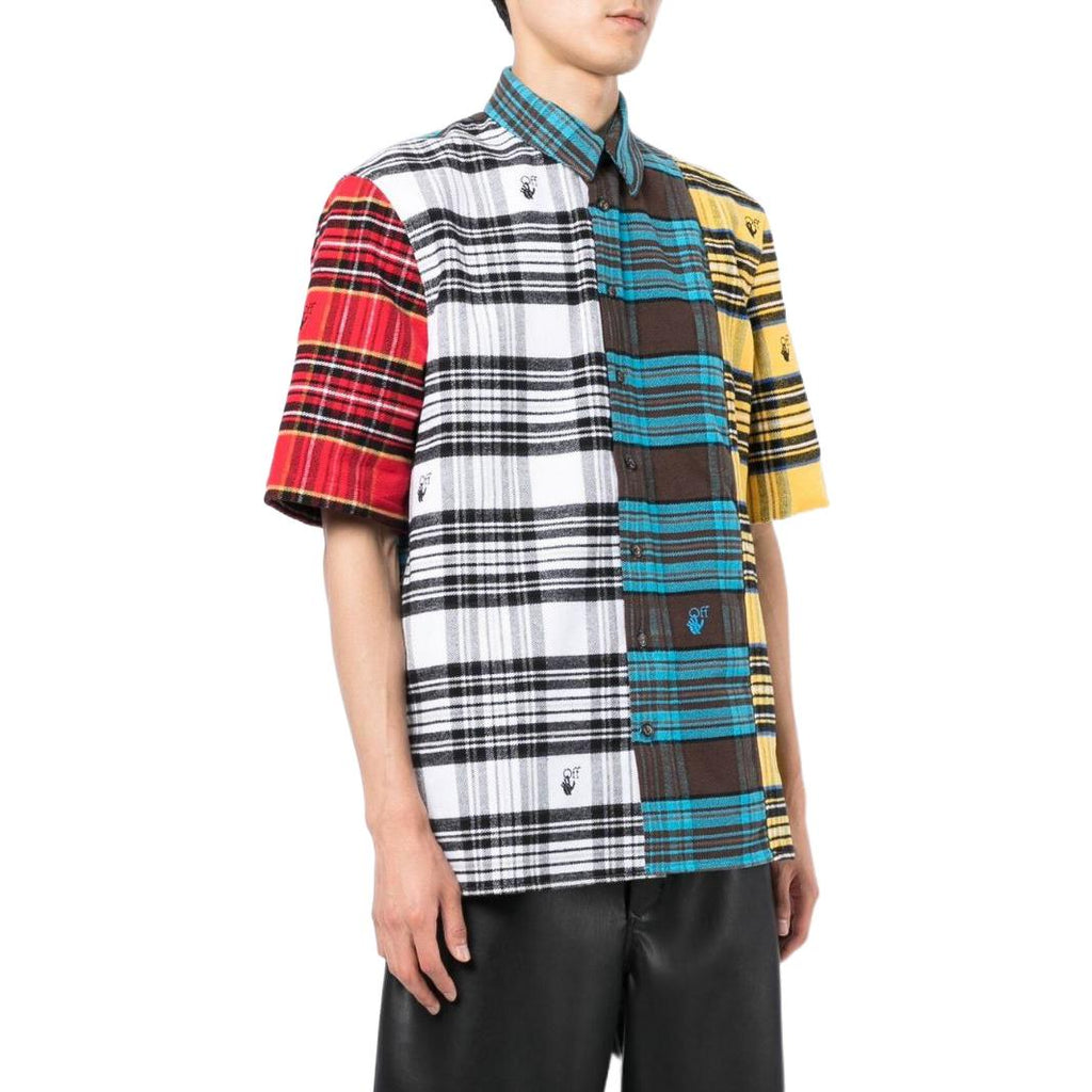 Off-White Multi Check-Print Shirt OMGA205S22FAB00684108410