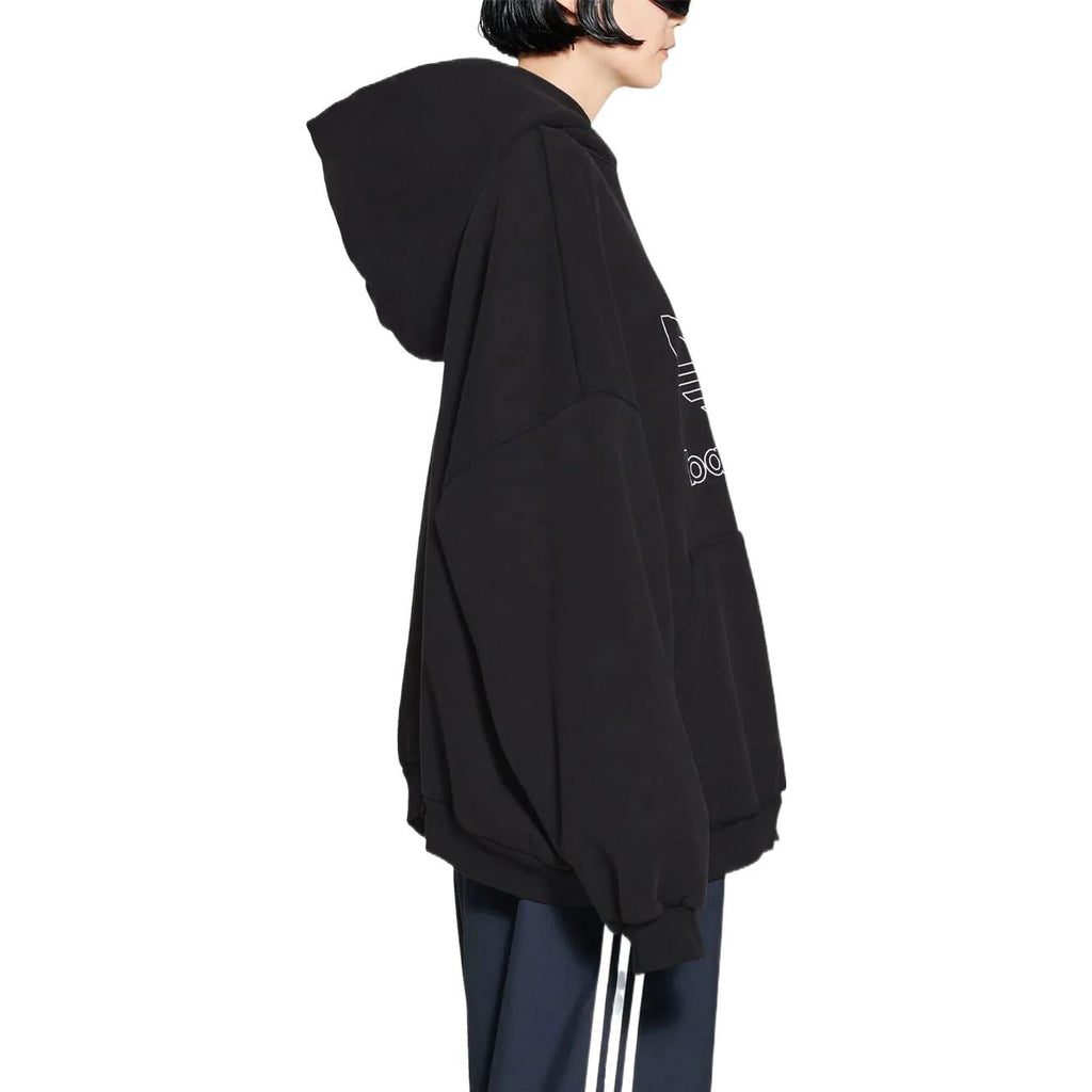 Balenciaga x adidas Logo Oversized Hoodie 'Black White' 712396TNVA91070