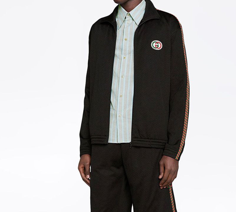 Gucci Mesh Oversize Jacket With Patch 'Black/Multicolor' 599359-XJB1N-1082