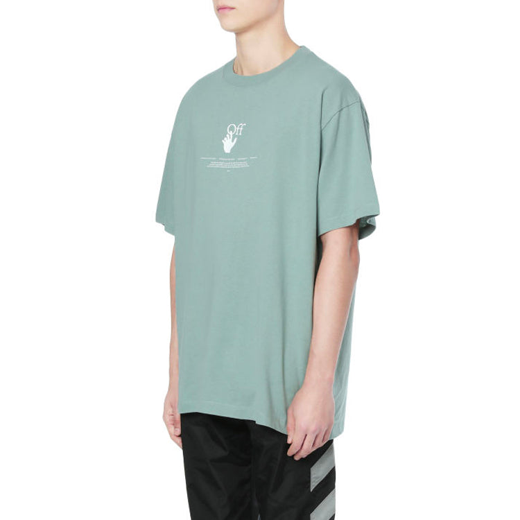 Off-White Logo T-Shirt 'Green' OMAA038R21JER0075041