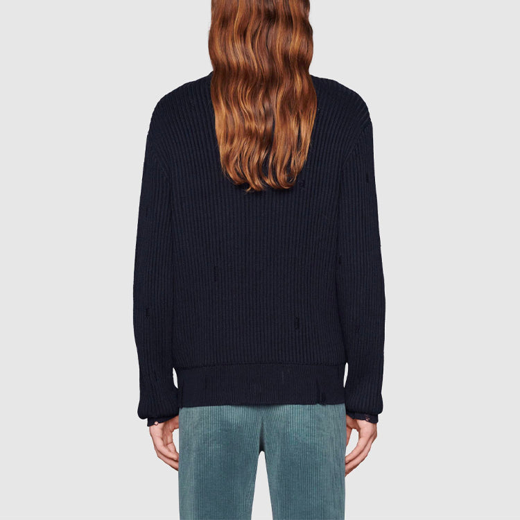 Gucci x Disney SS21 Cotton-Wool-Blend Turtleneck Sweater For Men Navy 645287-XKBPD-4330