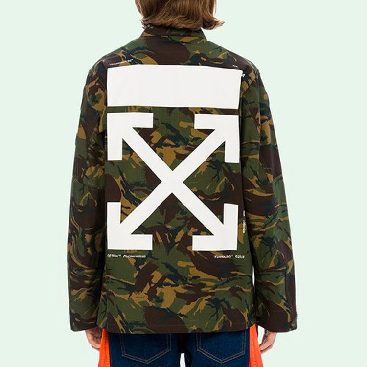 Off-White Mens Back Arrows Sketch Medal Ribbon Camouflage Jacket OMEL001S187340129901