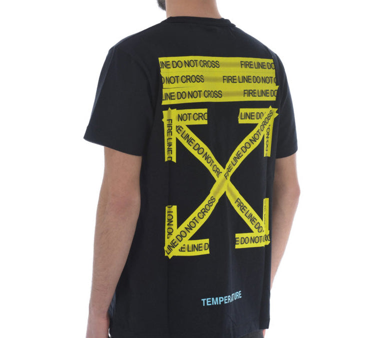 Off-White Yellow Arrow Short Sleeve Black OMAA002S181850061060