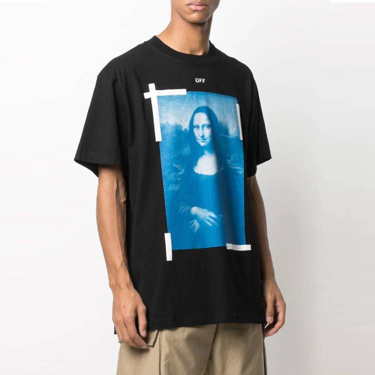 Off-White Unisex SS21 Mona Lisa Printing Black OMAA038R21JER0011001