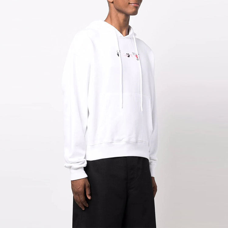 Men's Off-White FW21 Arrow Pattern Alphabet Printing Solid Color Loose Fit White OMBB037F21FLE0150132