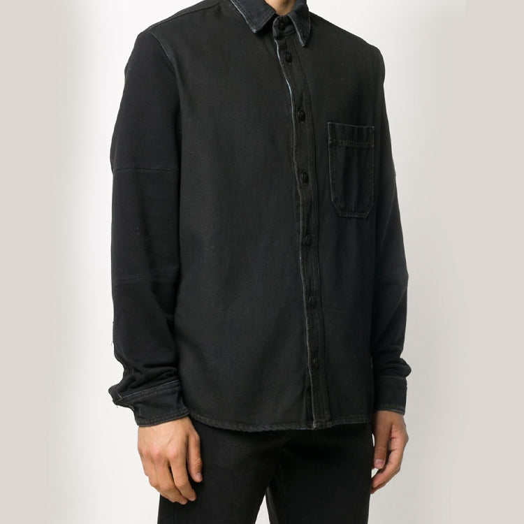 Off-White Arrows Arrow Pattern Denim Shirt Ordinary Version Black OMYD020E20DEN0011049