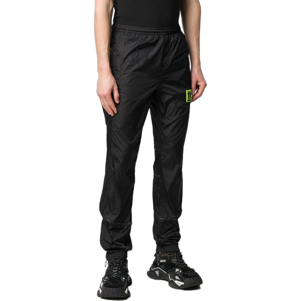 Men's Off-White SS22 Solid Color Label Elastic Waistband Sports Pants/Trousers/Joggers Version Black OMCA123S20A230201000